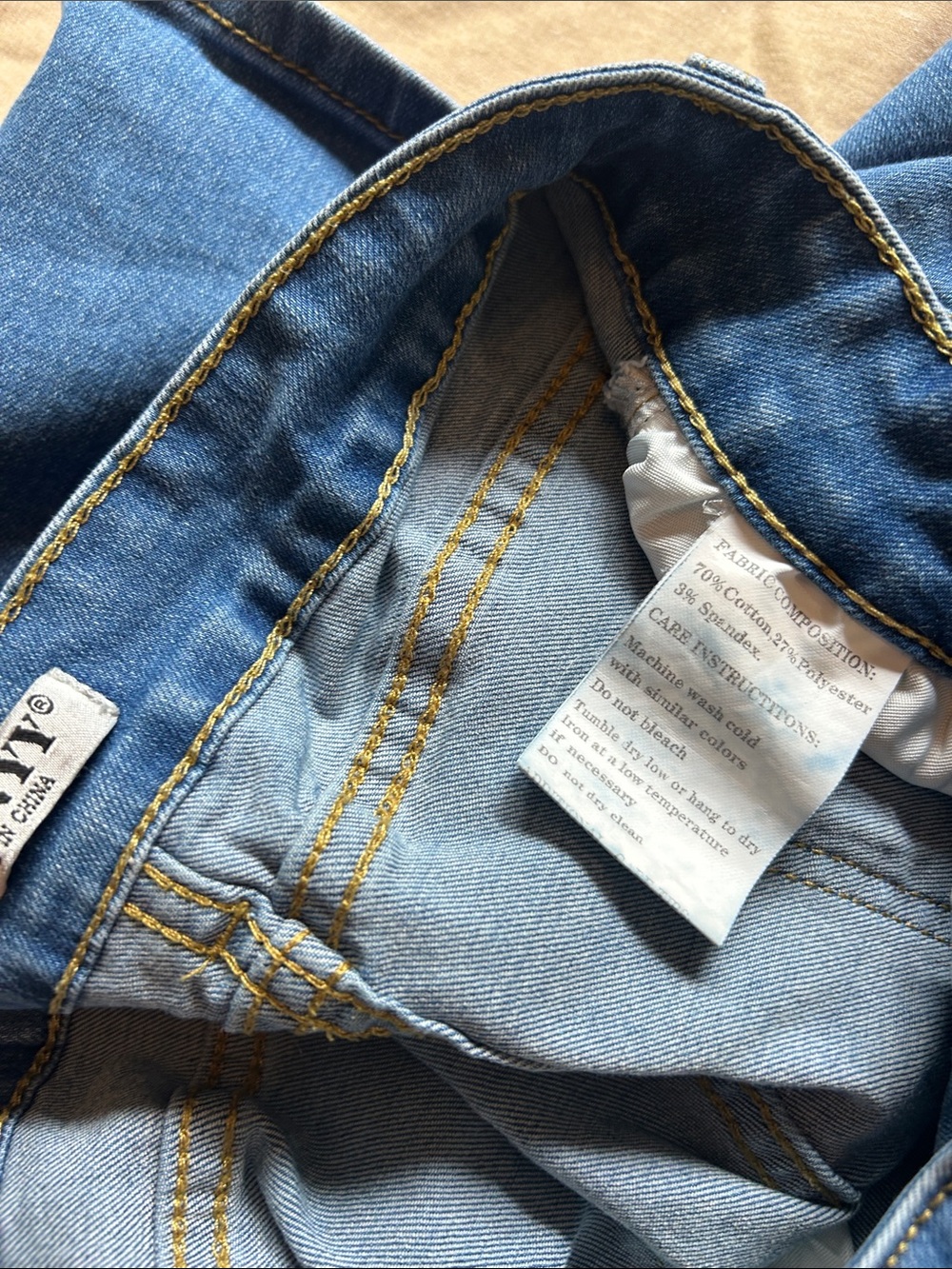 Denim Mini Skirt Set - Light Blue & Dark Blue - Picture 4 of 4